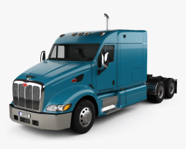 Peterbilt 387 Flattop Cab Tractor Truck 2009 3D model