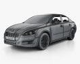 Peugeot 508 saloon 2011 3d model wire render