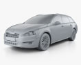 Peugeot 508 SW 2011 3D 모델  clay render