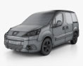 Peugeot Partner Tepee 2011 3D 모델  wire render