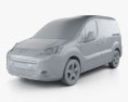 Peugeot Partner Tepee 2011 Modello 3D clay render