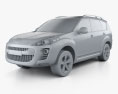 Peugeot 4007 2007 3D模型 clay render