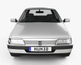 Peugeot 405 Berlina 1987 Modello 3D vista frontale