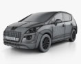 Peugeot 3008 hybrid 2012 3d model wire render