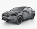 Peugeot 301 2016 3d model wire render