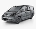 Peugeot Expert II combi L2H1 2013 3D模型 wire render