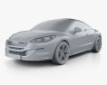 Peugeot RCZ coupé 2016 3D-Modell clay render