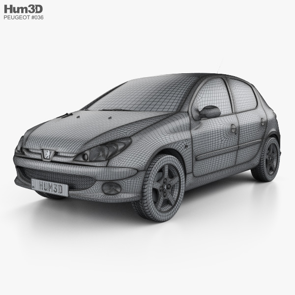  Peugeot   hatchback   puertas   Modelo 3D