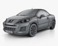 Peugeot 207 CC 2012 3d model wire render
