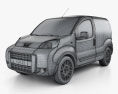 Peugeot Bipper Panel Van 2014 3d model wire render