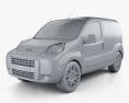 Peugeot Bipper Panel Van 2014 3d model clay render
