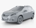 Peugeot 2008 2013 3d model clay render