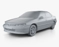 Peugeot 406 sedan 2008 3D-Modell clay render