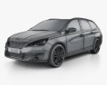 Peugeot 308 SW 2016 3D-Modell wire render