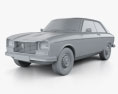 Peugeot 304 coupe 1970 3d model clay render