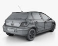 Peugeot 307 5 porte hatchback 2001 Modello 3D