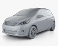 Peugeot 108 5-Türer 2014 3D-Modell clay render