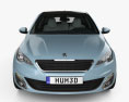 Peugeot 308 hatchback with HQ interior 2016 3d model front view