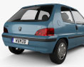 Peugeot 106 Electric 3-Türer 1993 3D-Modell