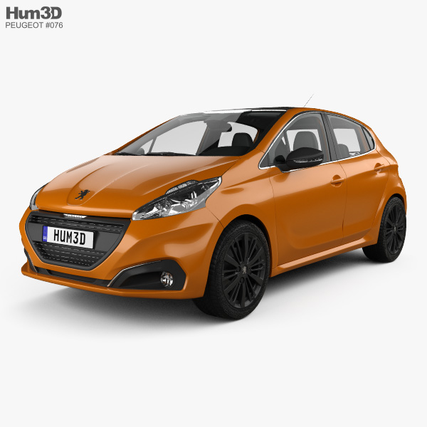 Peugeot 208 5-door with HQ interior 2018 3D model