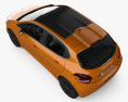Peugeot 208 5ドア HQインテリアと 2015 3Dモデル top view