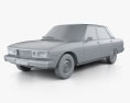 Peugeot 604 1975 3d model clay render