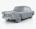 Peugeot 404 Berline 1960 3D-Modell clay render