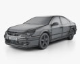 Peugeot 607 1995 3D模型 wire render