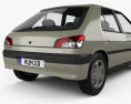 Peugeot 306 5ドア ハッチバック 1993 3Dモデル