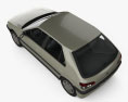 Peugeot 306 5ドア ハッチバック 1993 3Dモデル top view