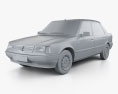 Peugeot 309 5 porte 1985 Modello 3D clay render