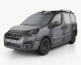 Peugeot Partner Tepee Outdoor 2018 3D模型 wire render
