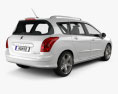 Peugeot 308 SW 2011 Modèle 3d vue arrière