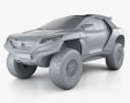 Peugeot 2008 DKR HQインテリアと 2014 3Dモデル clay render