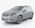 Peugeot 2008 GT Line 2017 3D модель clay render