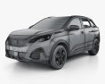 Peugeot 3008 2016 3D-Modell wire render
