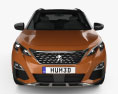 Peugeot 3008 2016 3Dモデル front view