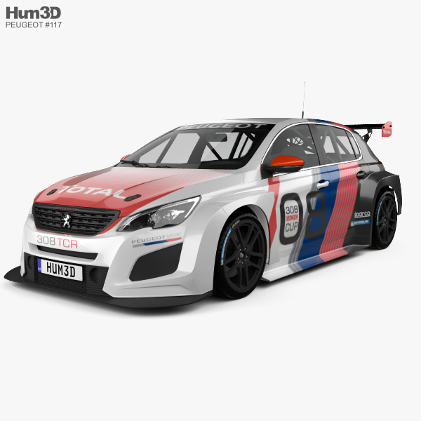 Peugeot 308 TCR 2018 3D модель