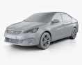Peugeot 308 Berlina 2017 Modello 3D clay render