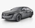 Peugeot 508 liftback 2021 3D-Modell wire render
