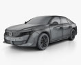 Peugeot 508 liftback GT-line 2021 3D模型 wire render