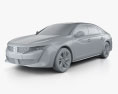 Peugeot 508 liftback GT-line 2021 3d model clay render