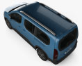Peugeot Rifter Long 2021 3D-Modell Draufsicht