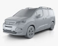 Peugeot Rifter Long 2021 3D-Modell clay render