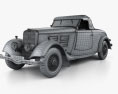 Peugeot 601 雙座敞篷車 1934 3D模型 wire render