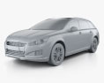 Peugeot 508 RXH con interni 2012 Modello 3D clay render