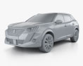 Peugeot e-2008 GT 2019 3D-Modell clay render