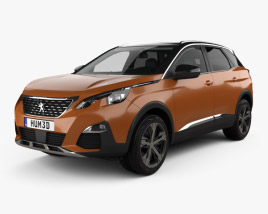 Peugeot 3008 with HQ interior 2016 3D model