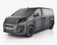 Peugeot Traveller Allure 인테리어 가 있는 2019 3D 모델  wire render