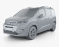 Peugeot Rifter 2021 3D 모델  clay render